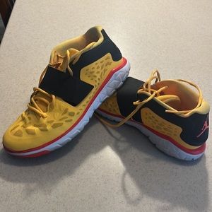 The Jordan Flight Flex Trainer 2 Mens Training Shoe Size 10.5 orang and black